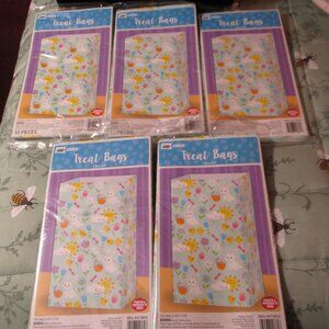 Lot of Five Packs of Easter Spring BunniesTreat Bags NEW